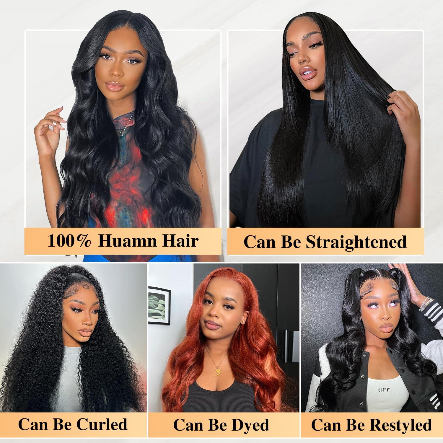Tahikie Tahikie Body Wave Bundles Human Hair 28-34 Inch 12A Brazilian Virgin Hair Quick Weave 3 Bundles Deals Human Hair Extensions Natural Black