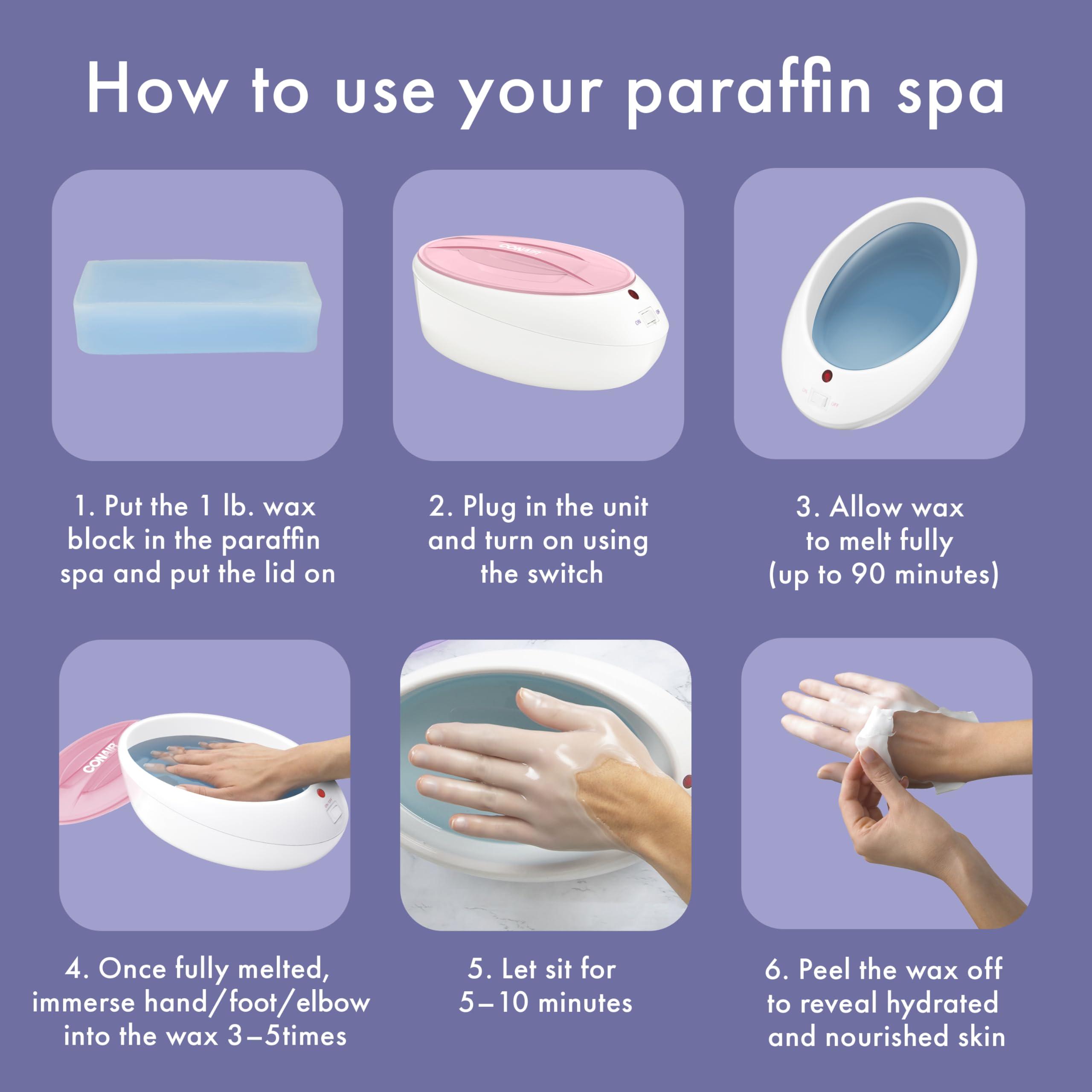 Conair True Glow by Conair Paraffin Wax Machine for Hand and Feet - Paraffin Bath for Hands - Includes 1lb. Moisturizing Paraffin Wax - Pink