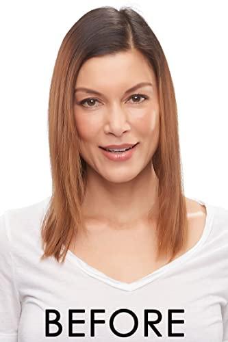 Jon Renau Bundle 3 items: Top Level Long Layered 16" Long Clip In Hair Topper Crowne Jon Renau Womens Double Monofilament Top Folded Swiss Lace Color 8/30, Wig Comb, MaxWigs Hair Loss Booklet