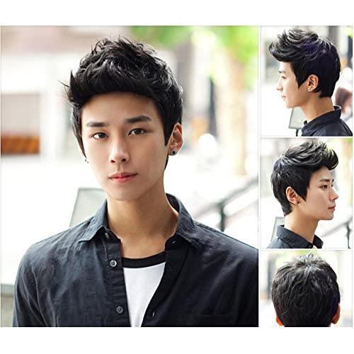 E Support E Support™ Handsome Boys Black Short Wig New Vogue Sexy Korean Men's Male Hair Cosplay Wigs