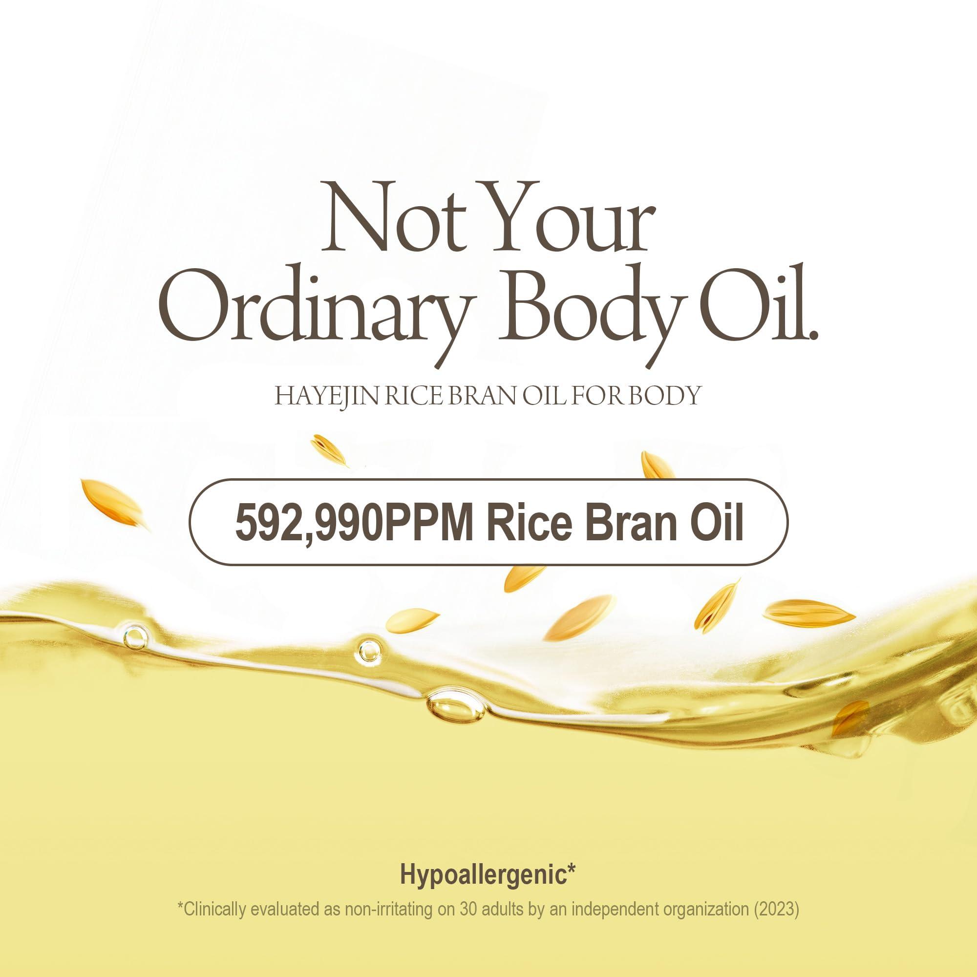 HAYEJIN HAYEJIN Rice Bran Oil for Body | Moisturizing Body Oil For Men & Women | Hydrating Body Oil w/Fermented Rice Bran Oil for Skin | Refreshing Body Oil for Dry Skin 6.76 Fl Oz