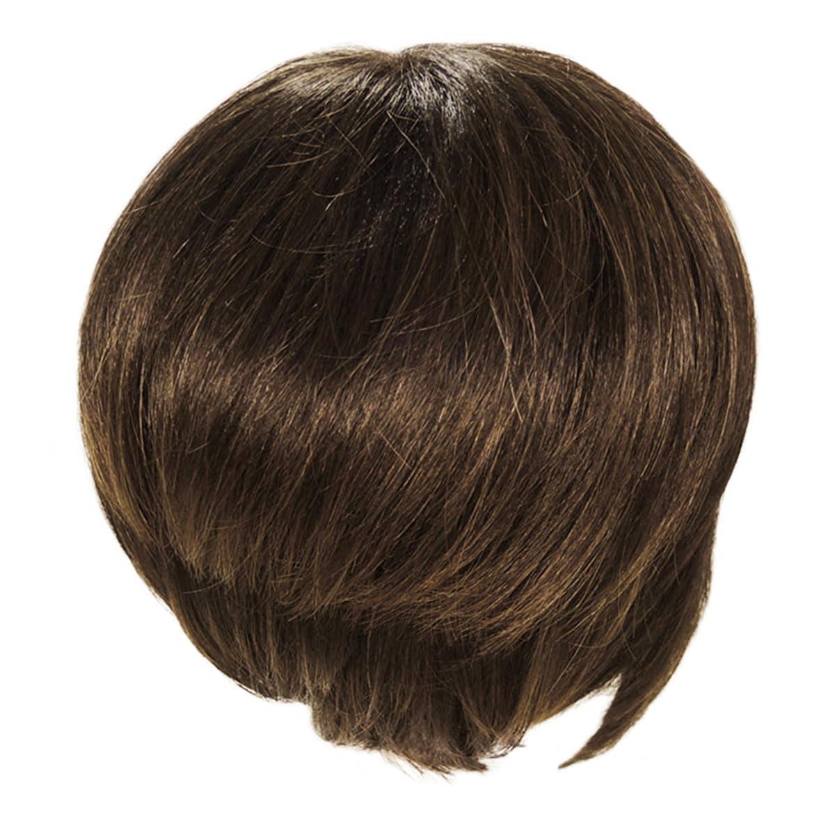 Kim Kimble Kim Kimble Anastasia Short Asymmetrical Cut With Side Swept Bangs Wig by Hairuwear, Average Cap, MC8/29SS Chocolate Toffee