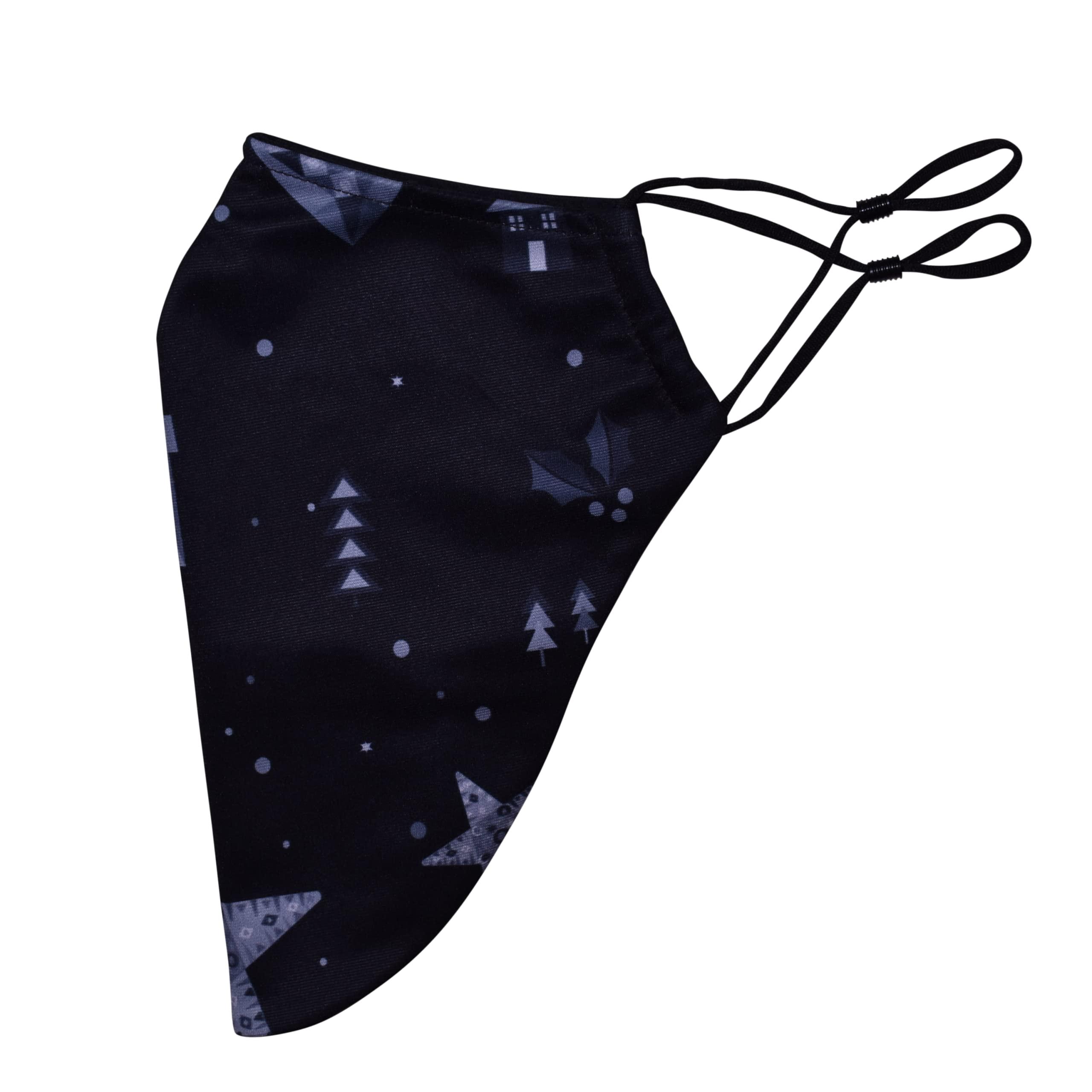 KT Valley Company KT Valley Beard Face Mask for Men with a Beard, Bearded Men Face Mask, Reusable and Comfortable Beard Mask (XMAS_MIDNITE_ORNAMENTS)