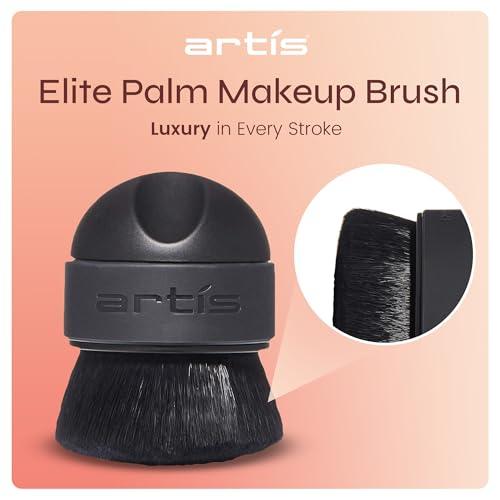 Artis Artis Elite Black Mini Palm Makeup Brush | Luxury Synthetic Cosmefibre Brush | Ideal for foundation, SPF, Skincare | Use with liquids, powders, and creams | Creates a Streak-free application