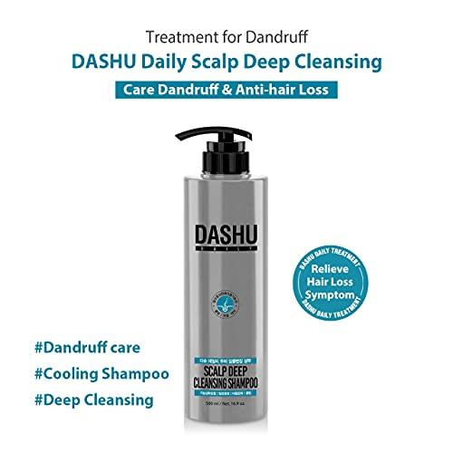 DASHU DASHU Daily Scalp Deep Cleansing Shampoo 16.9fl oz – Anti-dadruff, Prevent hair loss, Cooling effect, pH balanced, Scalp care, Relief of itchy
