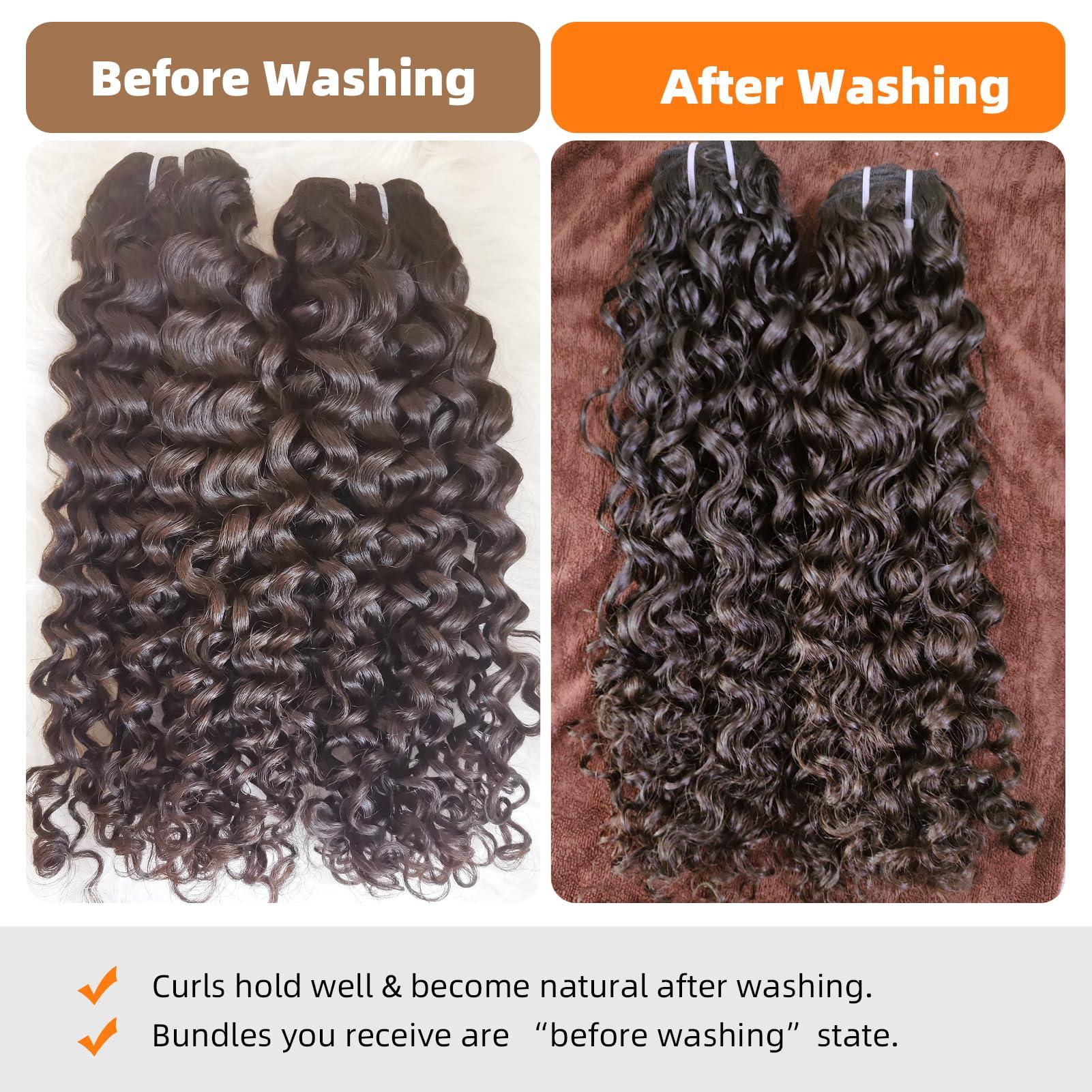 Clytie Clytie Raw Natural Brown Curly Bundles Human Hair, 5 Years Lasting Tight Curly 2 Bundles Human Hair Dark Brown Real Unprocessed Virgin Human Hair Deep Curly Weave Sew in 18 20 Inches Lift 613