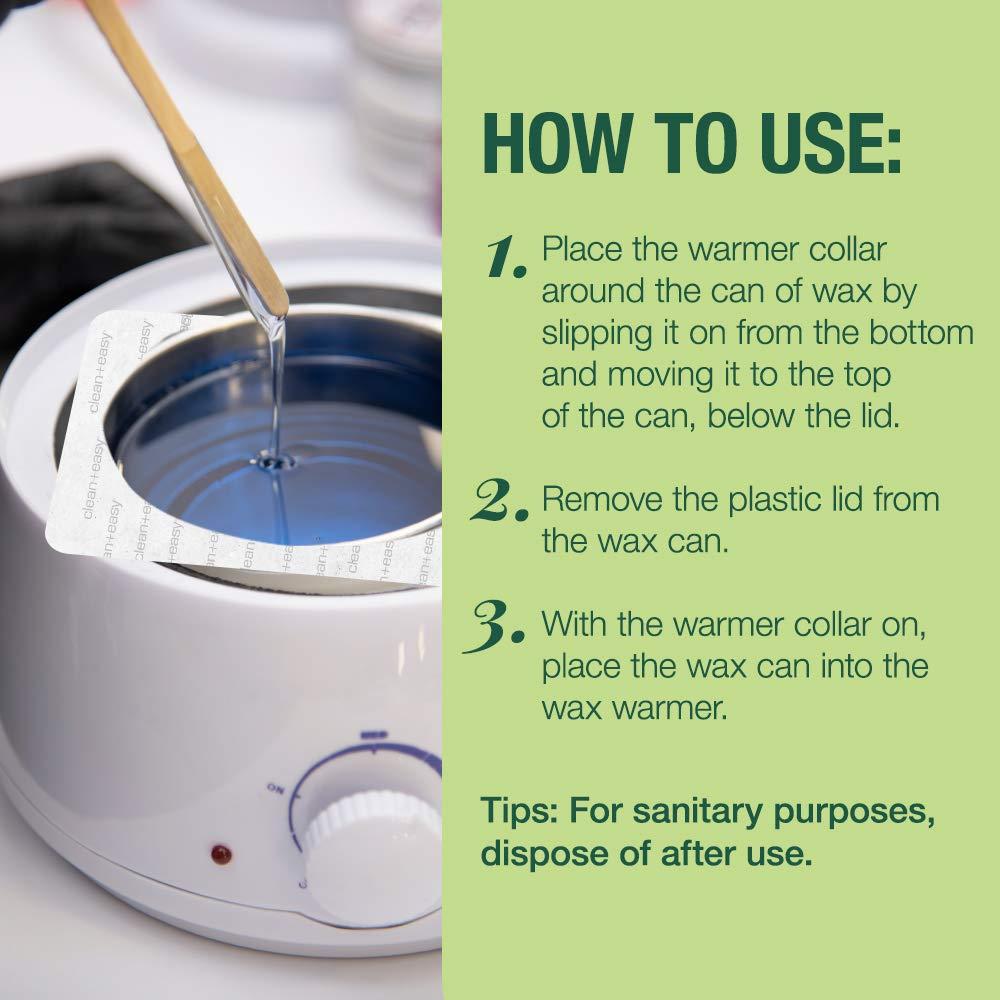 Clean + Easy Clean + Easy Professional Deluxe Wax System - Standard Warmer Collars Prevent Drips for Mess-Free, Effortless Cleanup (50 Count)