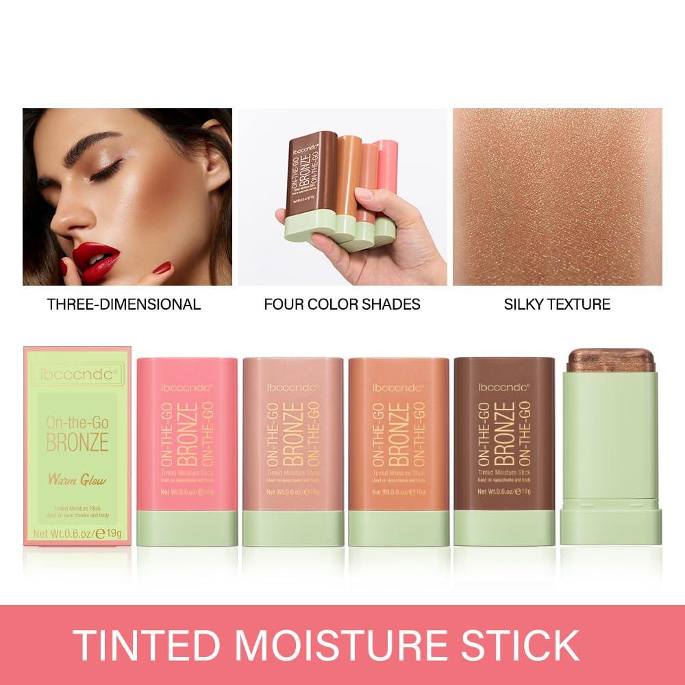 Aaiffey Aaiffey Cream Contour Stick,Bronzer Contouring Stick Facial Cream Highlight Contour Shaping Face Bronzer Makeup Blendable,Long Lasting 02-Soft Glow