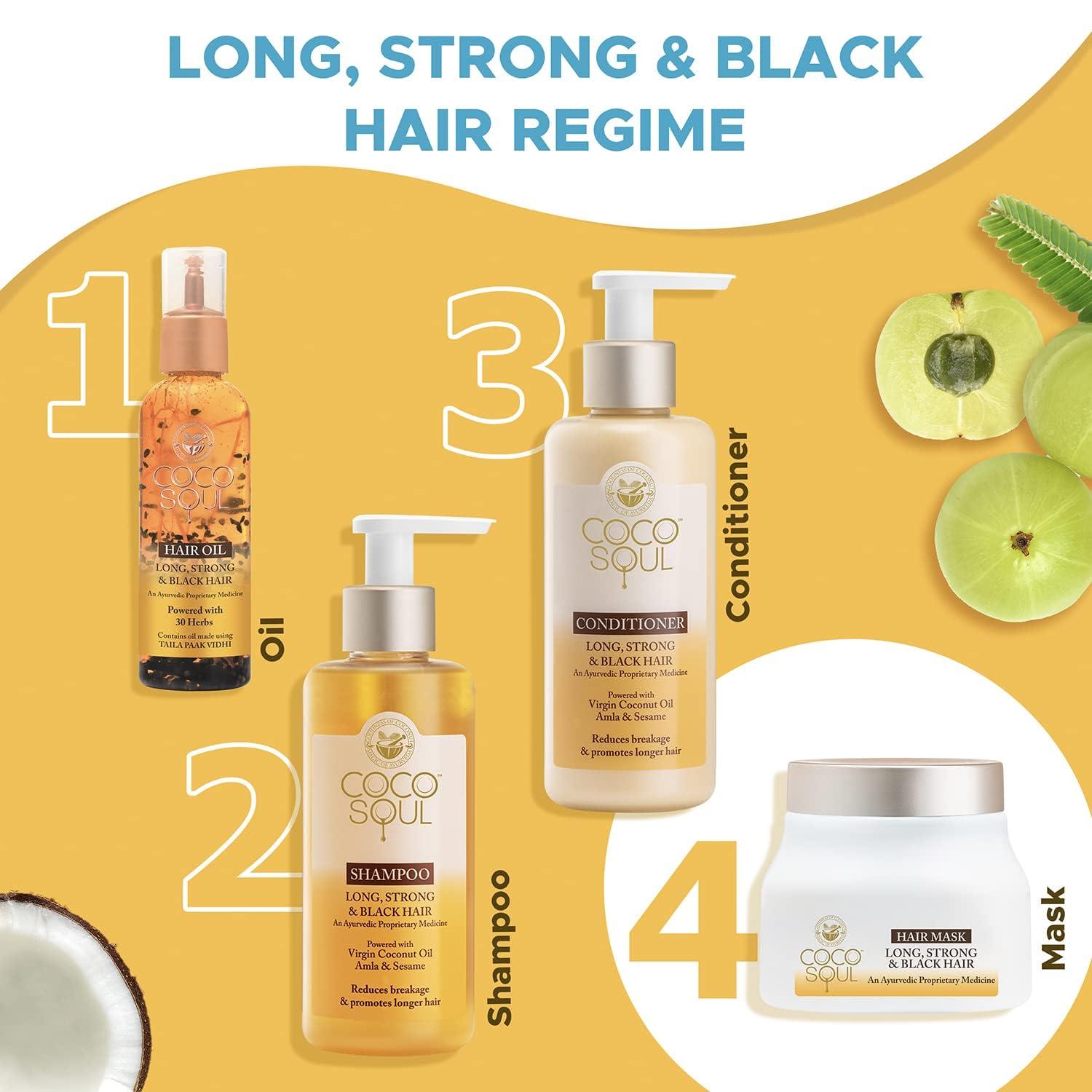 india Hair Mask for Long, Strong & Black Hair with 100% Cold Pressed Virgin Coconut Oil | Amla & Sesame | Sulphate & Paraben Free - 160ml