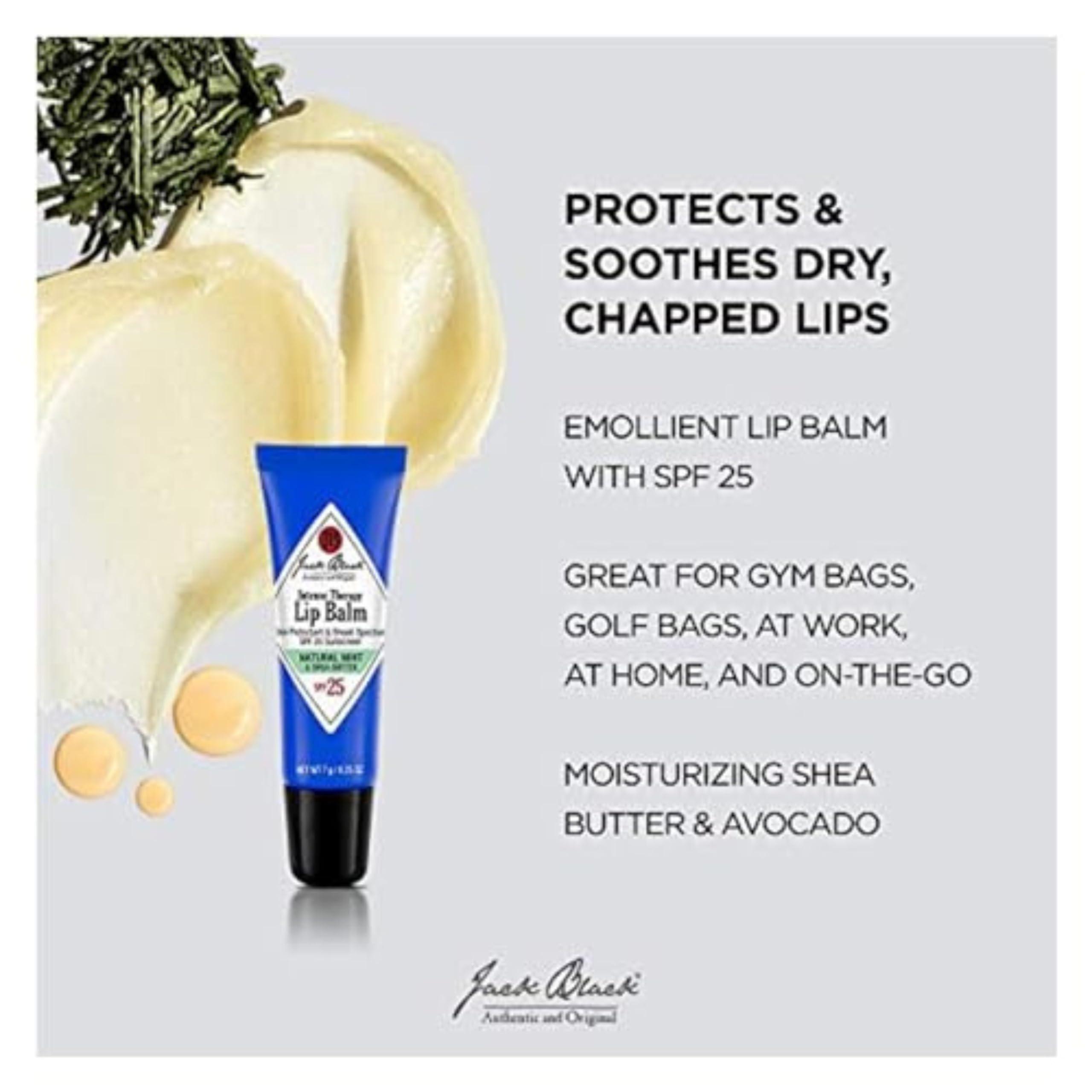 Jack Black Jack Black Intense Therapy Lip Balm, 0.25-Oz. Natural Mint & Shea Butter, SPF 25 Sun Protection, Lip Moisturizer, Hydrating Lip Balm with SPF, Long Lasting Treatment