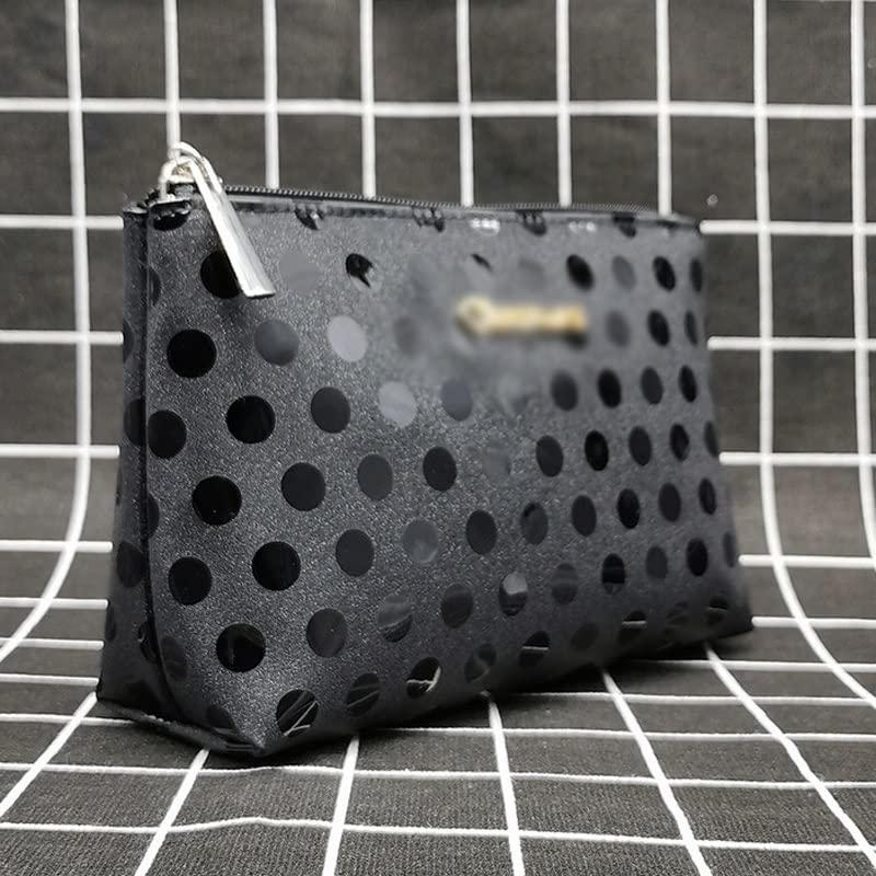 jehdfbvssjcbcsvfd Black Garden Point Hand-held Cosmetic Bag Convenient Fashion Cosmetic Storage Bag Large-Capacity Storage Bag (D 20.5 * 5.5 * 13CM)