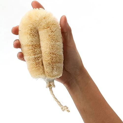 ?????????(Kamenoko-tawashi) Japanese Tawashi Soft Bath Scrub - Sisal Fiber Body Brush with Rope Handles - Product of Japan