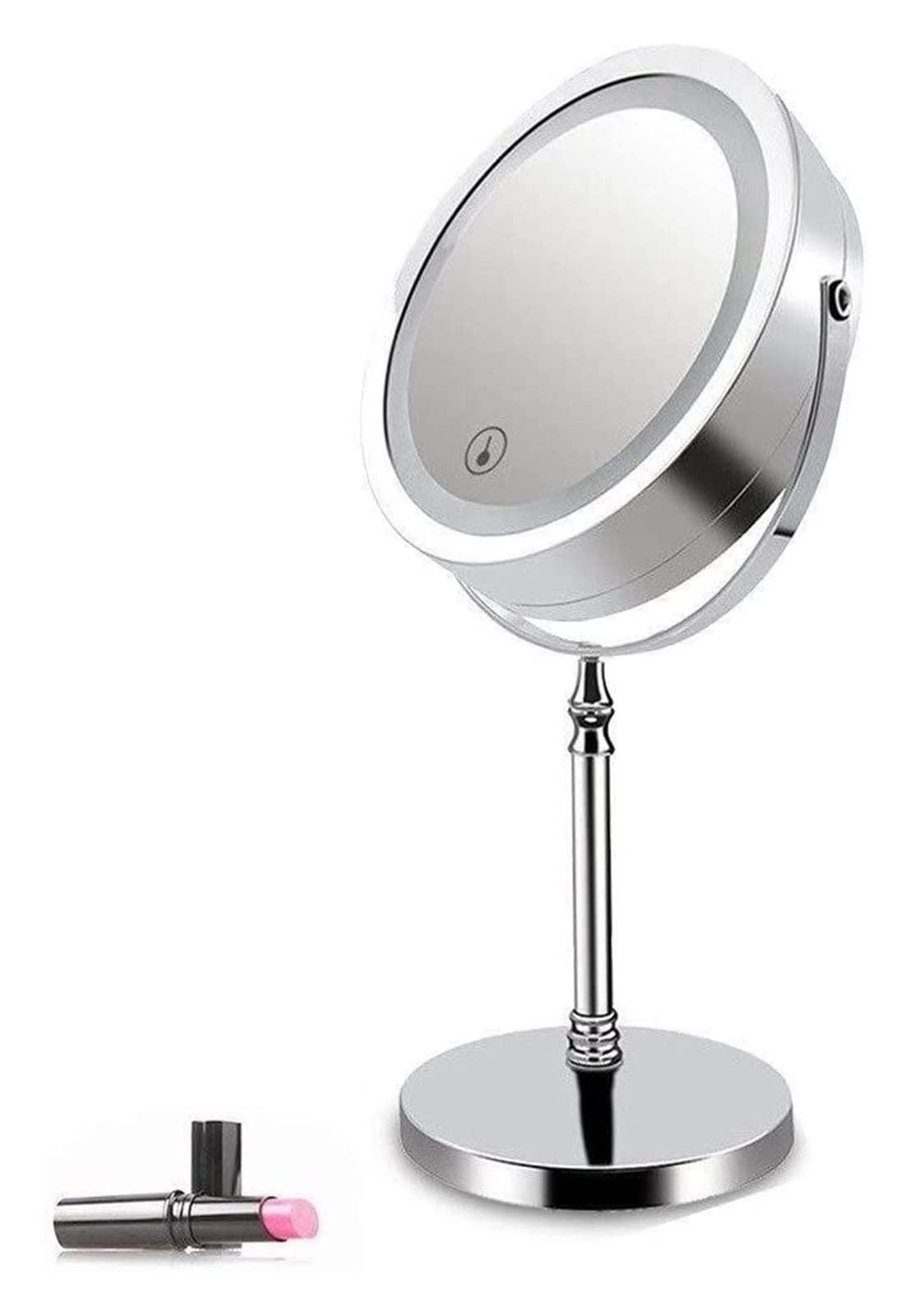 Eliveshown Eliveshown Countertop Vanity Mirrors LED Lighted Makeup Vanity Mirror with A Non-Slip Pedestal 7 Inches Double-Sided 10X Magnifying