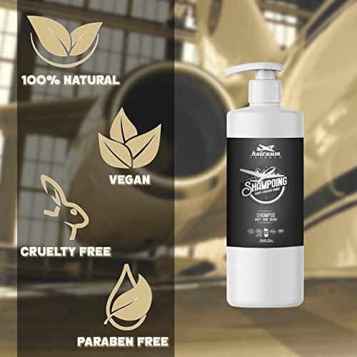 Hairgum Hairgum Mens Hair & Beard Shampoo - All In One Hair Shampoo For Men - Beard and Mustache Hair Moisturizing Mens Shampoo - Cleansing Hair and Beard Shampoo with Shea Oil (31 oz)