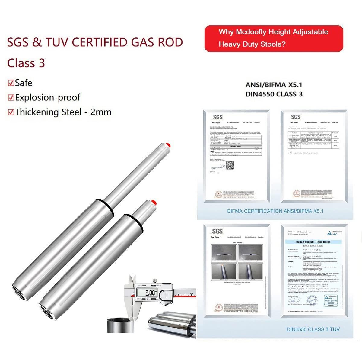 McDooFly McDooFly Adjustable Heavy Duty Stool - Rolling Stools with Locking Caster Wheels - Swivel Stools Backless Chair for Beauty Hair Salon Spa Home Kitchen Office Shop Massage (Camel, Height 18 to 22 in)