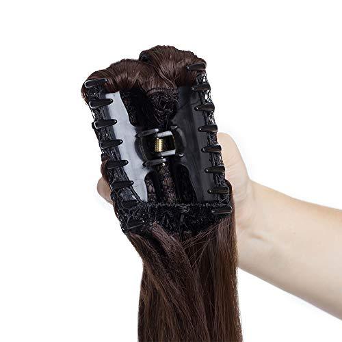 S-noilite S-noilite Clip In Ponytail Hair Extensions Claw Clip In Ponytail Extention Hairpiece Long Straight Jaw Clip In Ponytail for Women Synthetic Fiber Hair 21 Inch Medium Brown
