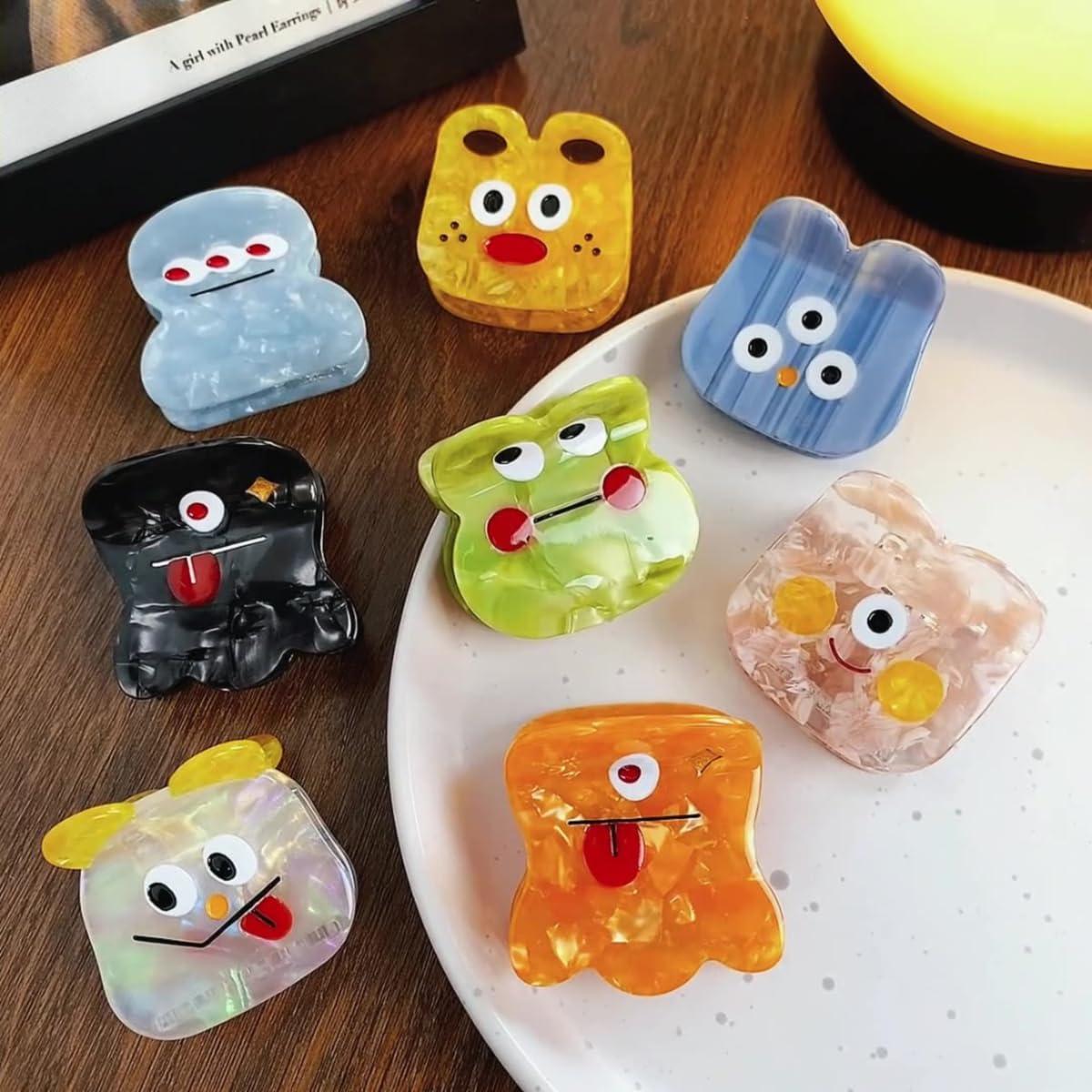 Clip Sugar Cute Monster Hair Clip,Acrylic Claw Clips,Hair Clips for Women,Pack of 2,Light Blue