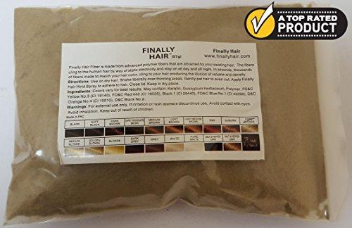 Finally Hair Hair Building Fibers - Dark Blonde 50 Gram Refill - Refill Your existing fibers bottle. Hair Filler Fibers. Cover Grey Roots Concealer by Finally Hair (50g 50gr 50gram 50 G Gr Dark Blond)