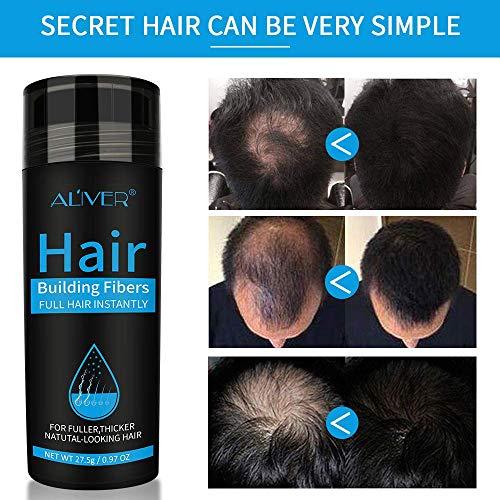 ALIVER Aliver Hair Fibers for Thinning Hair with Spray Dark Brown - Undetectable Natural Formula - Thicker Fuller Hair in 15 Seconds - Conceals Hair Loss & Look Younger - Designed for Men & Women,0.97Oz