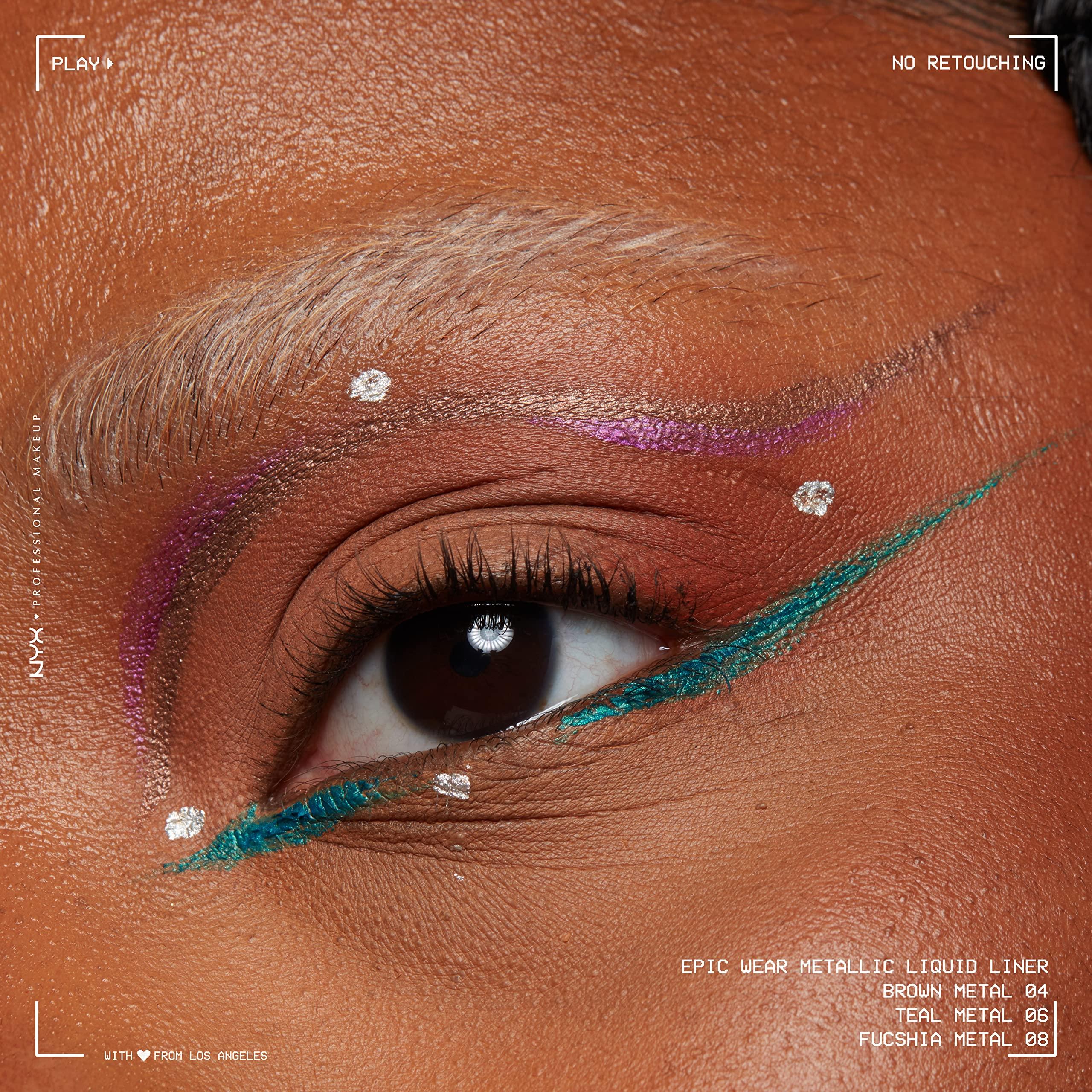 NYX PROFESSIONAL MAKEUP NYX PROFESSIONAL MAKEUP Epic Wear Metallic Liquid Liner, Long-Lasting Waterproof Eyeliner - Brown Metal