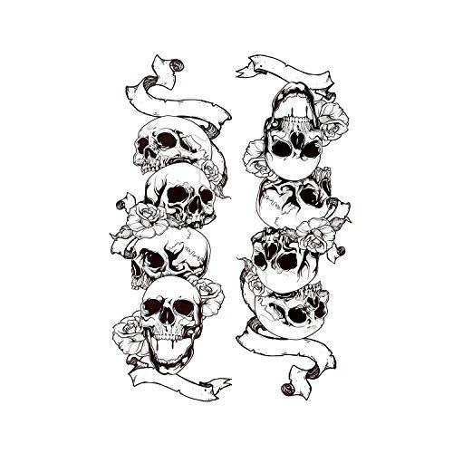 BETTERLINE 9 Large Cool Temporary Tattoos - For Men, Adults and Teens - Skull, Elephant, Eyes and More Body Art - Tattoos for Arms Legs Shoulders or Back