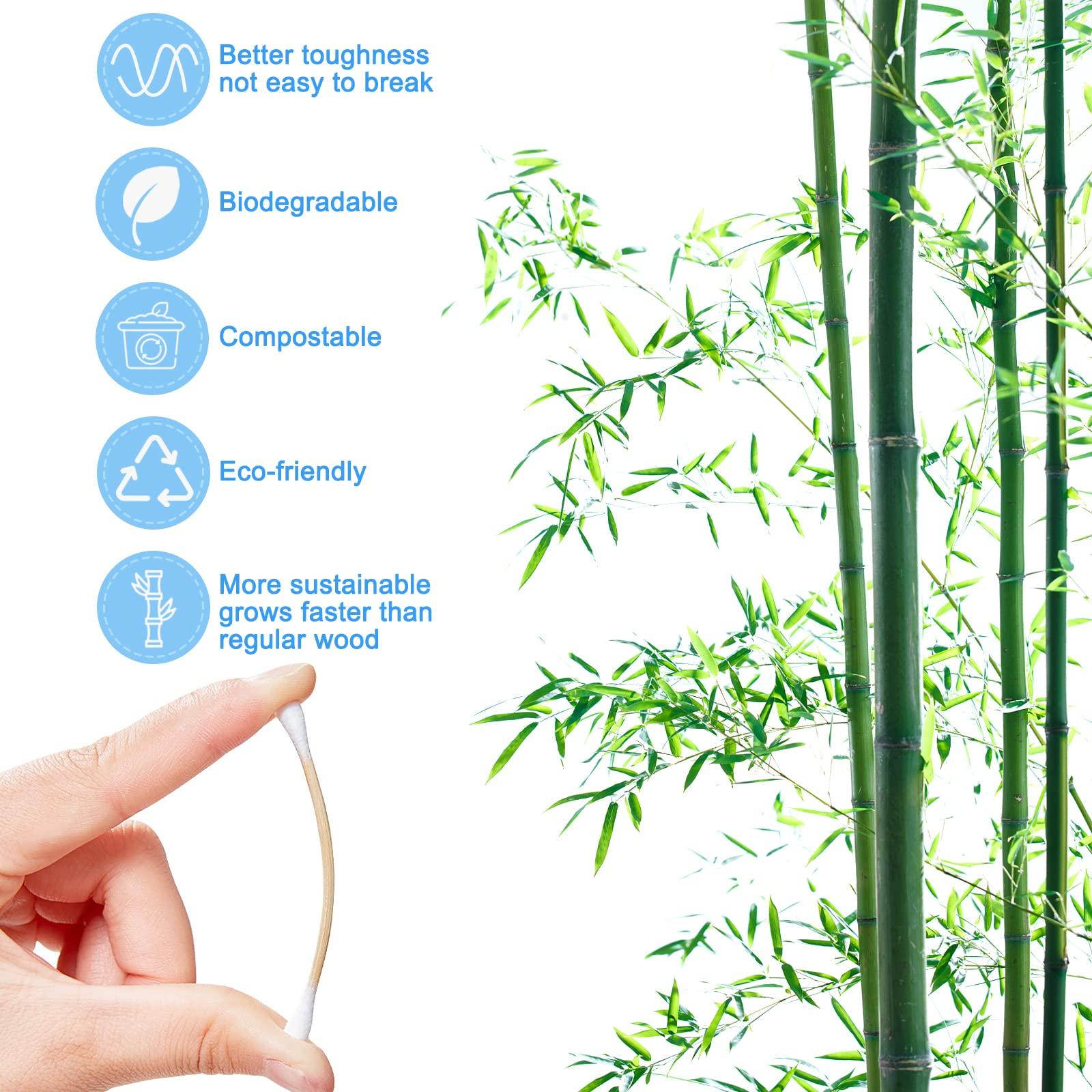 eyxformula 600 Pcs Long Cotton Swabs + 300 Pcs Bamboo Cotton Swabs