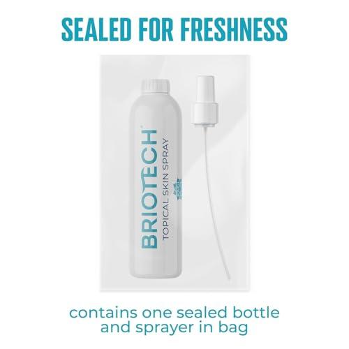 BRIOTECH BRIOTECH Topical Skin Spray, Hypochlorous Acid Spray for Body & Face, Eyelid Cleanser, HOCl Facial Mist, Support Against Irritation, Calm Redness, Soothe Scalp, Packaging May Vary, 4 oz ea, 2 ct