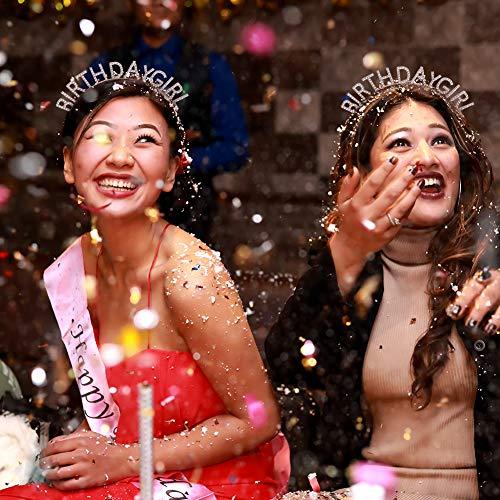 AOPRIE AOPRIE Birthday Girl Headband Birthday Tiara for Women Girls Happy Birthday Princess Crown Rhinestone Happy Birthday Accessories, Rose Gold