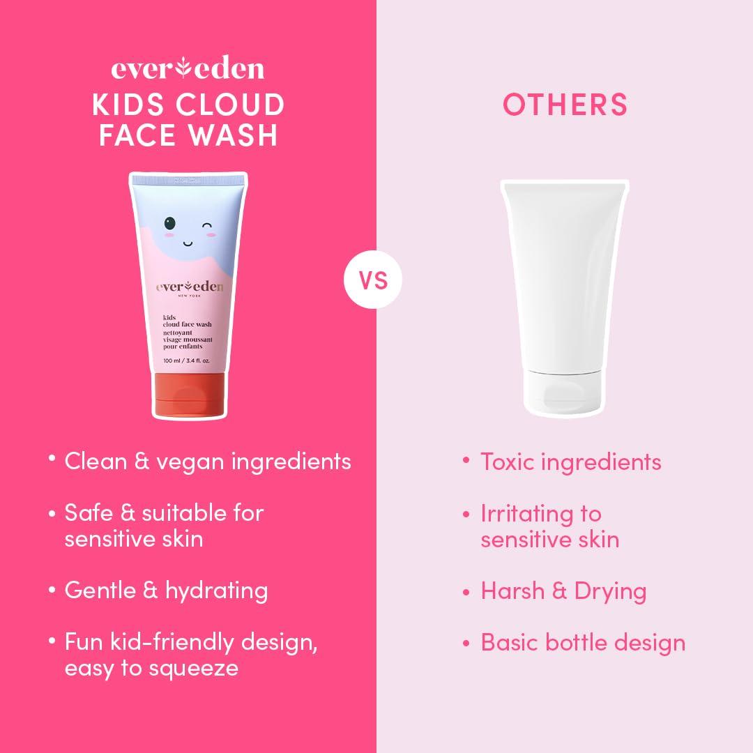 Evereden Evereden Kids Cloud Face Wash: Tropical Sorbet, 3.4 fl oz | Creamy & Fun Skin Care for Kids | Easy-to-Use Kids Face Wash | Non-toxic Kids Skin Care for Sensitive Skin