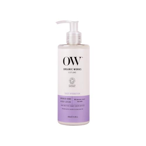 Organic Works Organic Works Daily Hydration Hand and Body Lotion - Enriched with Vitamin E, Cocoa Butter Lotion for Skin Hydration - Lavender - 10.14 oz