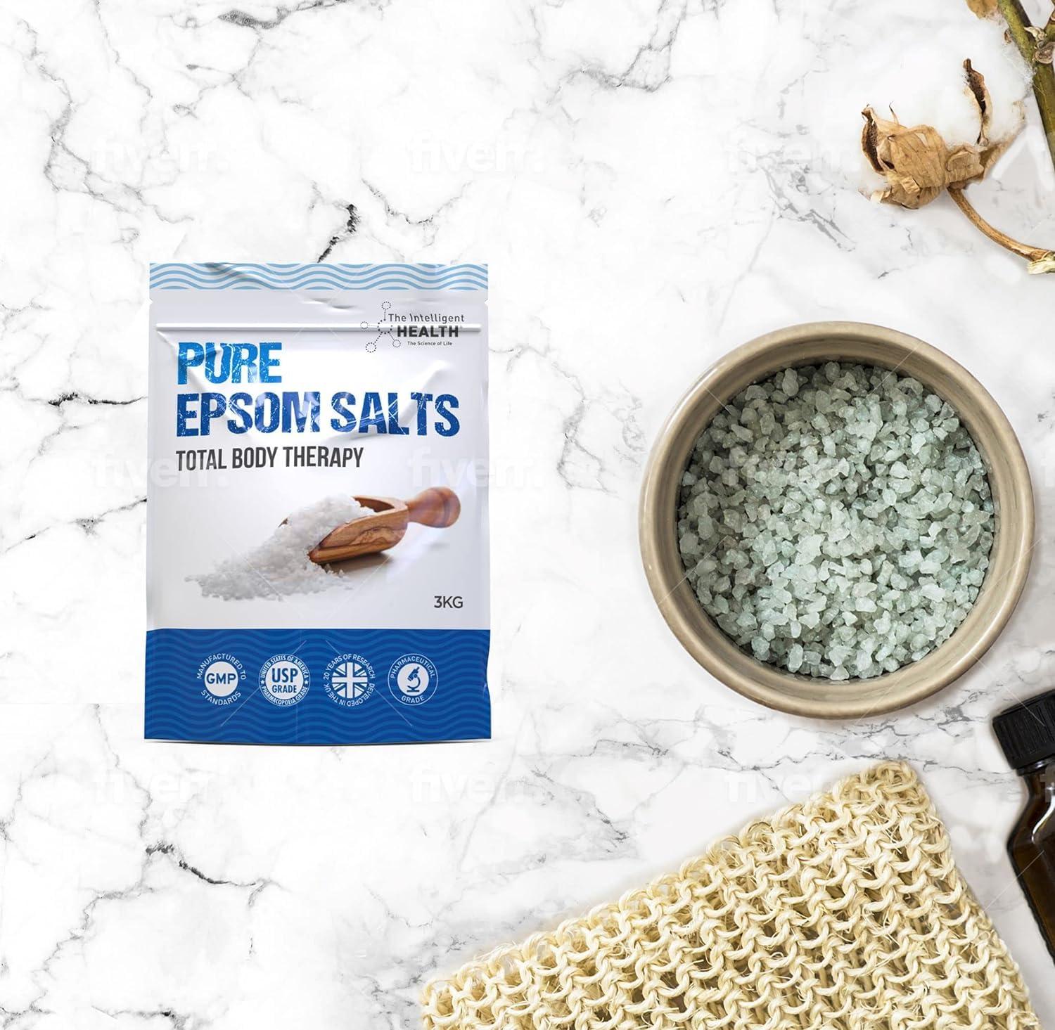 The Intelligent Health Pure Epsom Salts | Magnesium Sulphate Bath Salt (3kg Pack)