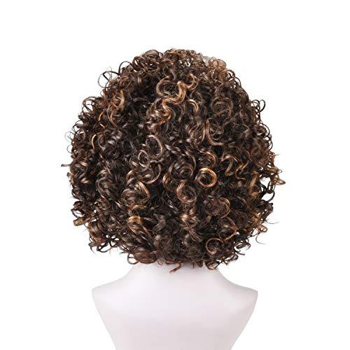 Tirrinia Tirrinia Synthetic Kinky Curly Half Wig Short Afro Wigs Heat Resistant Daily Wig