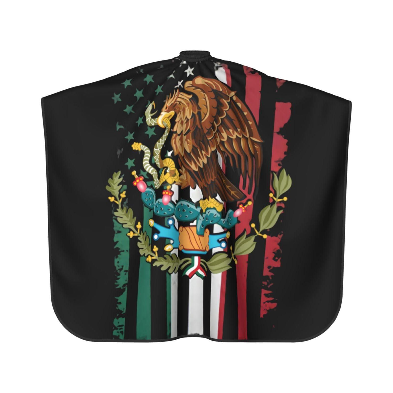 YSYZSDS Mexico Flag Salon Barber Cape For Men/Women - Professional Hairdressing Waterproof Hair Cutting Cape With Adjustable Snap Closure-Haircut Apron For Hair Stylist And Home Use-55\'\'X66\'\'