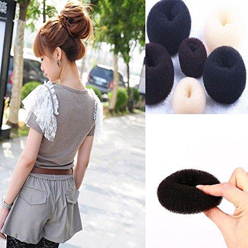 Boolavard Black/Brown/Blonde fashion hair bun ring donut doughnut shaper styler S/M/L size exclusively by Boolavard® TM UPICK (Small 6cm, Blonde)