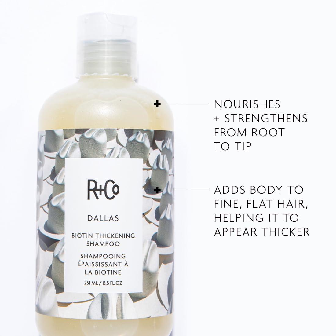 R+Co R+Co Dallas Thickening Shampoo | Biotin for Hair Growth, Thickening, + Strengthing | Vegan + Cruelty-Free |