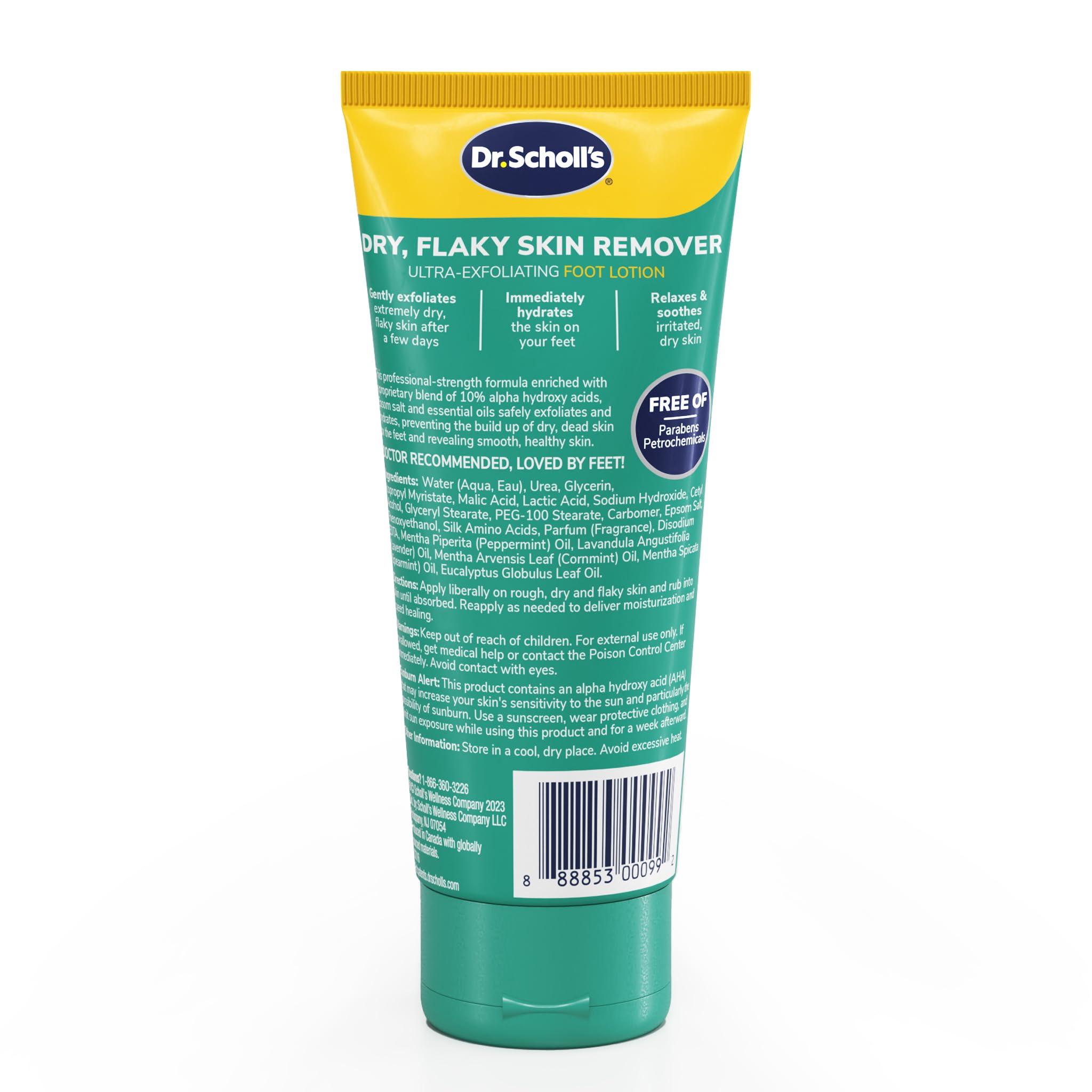 Dr. Scholl's Dr. Scholl\'s Dry, Flaky Skin Remover Ultra Exfoliating Foot Lotion Cream, 3.5 oz, Moisturizer with Urea for Rough Dry Cracked Feet, Heal and Soothe for Healthy Looking Feet, Intensive Foot Skin Care