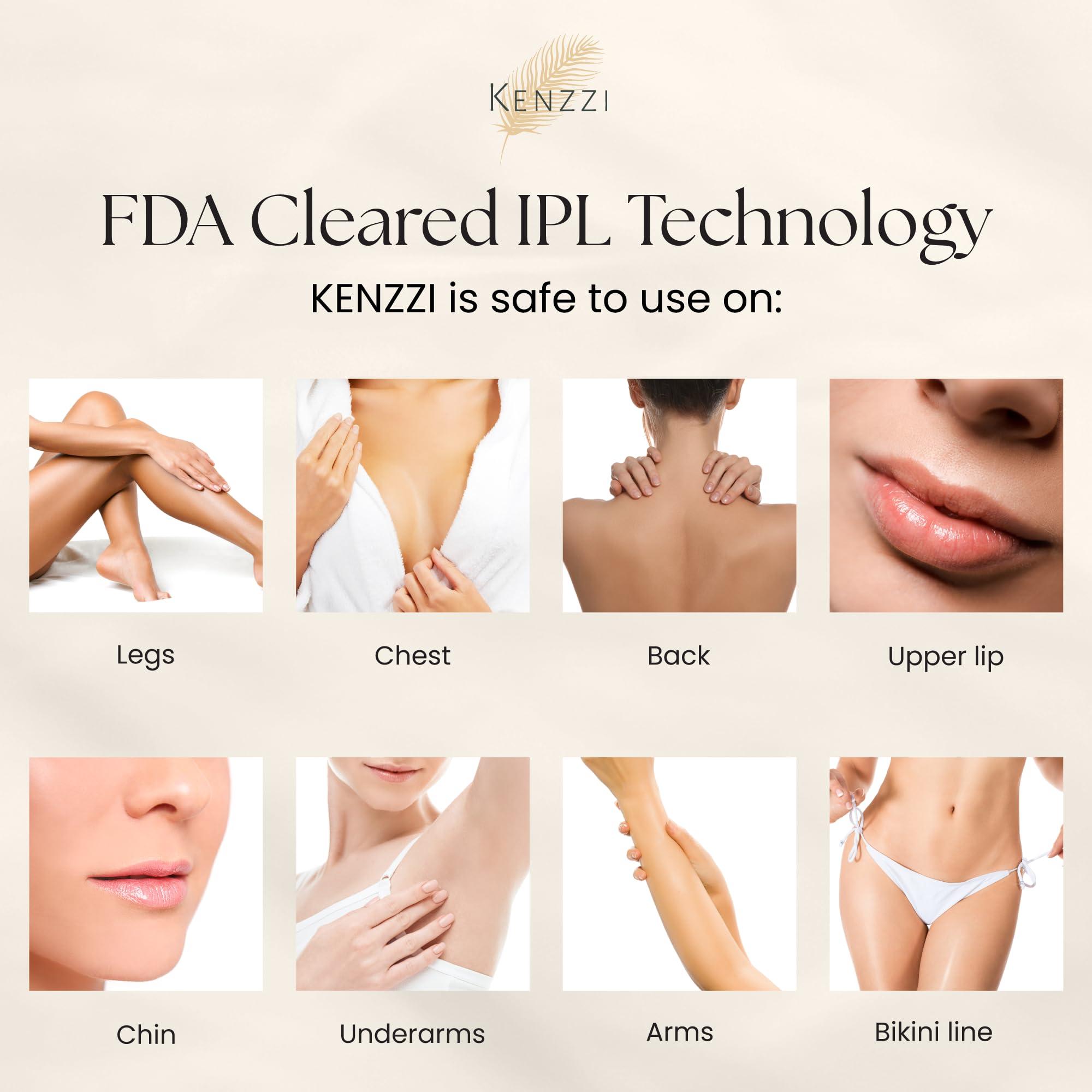 KENZZI Kenzzi IPL Hair Removal Handset for Women & Men: Pain-Free & Long-lasting Solution for Body & Face Hair Removal, An Alternative to Salon Laser Hair Removal Treatments, Permanent Results