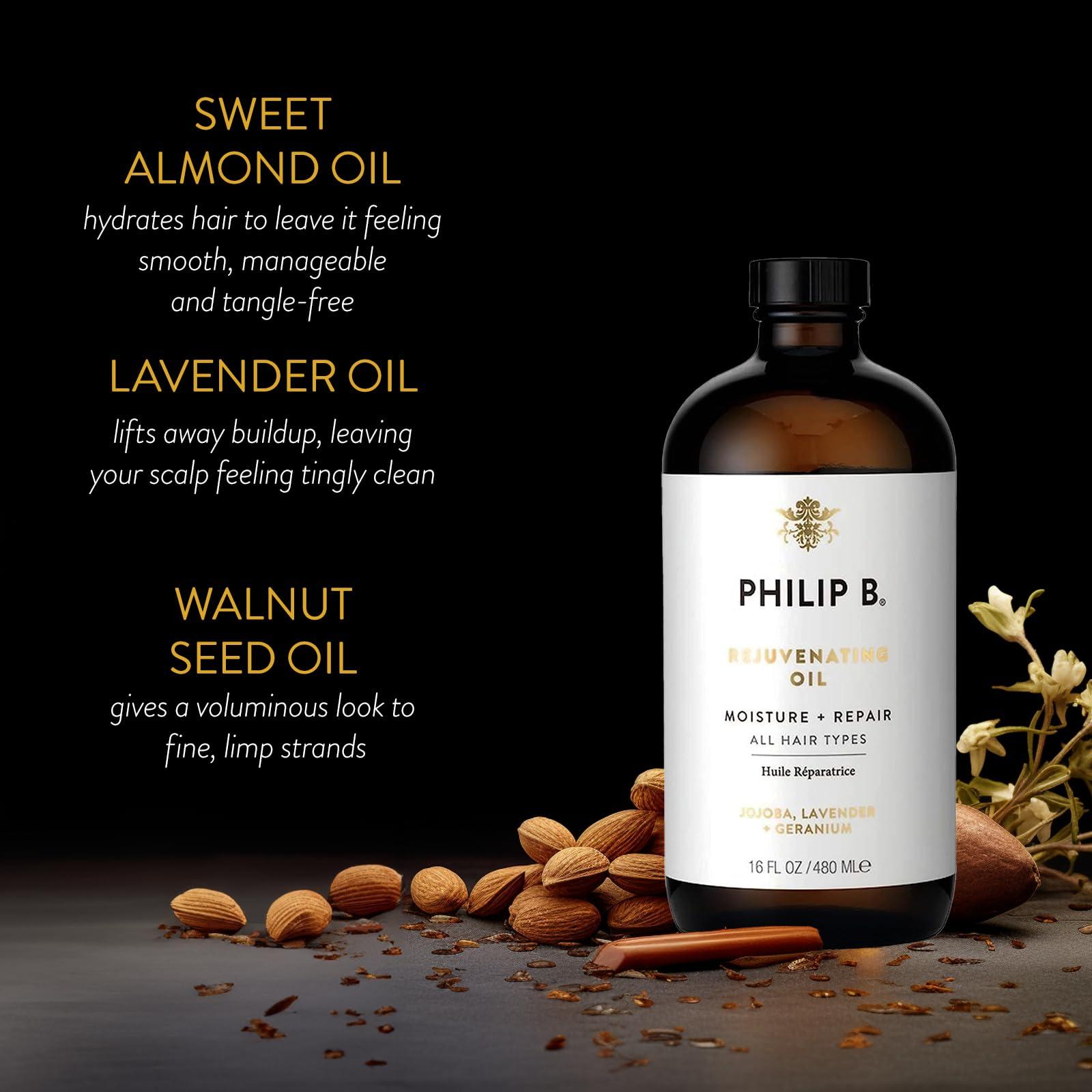 PHILIP B PHILIP B Rejuvenating Oil 16 oz. (480 ml) | Long-Term Hair Repair, Youthful Bounce, Strength and Shine