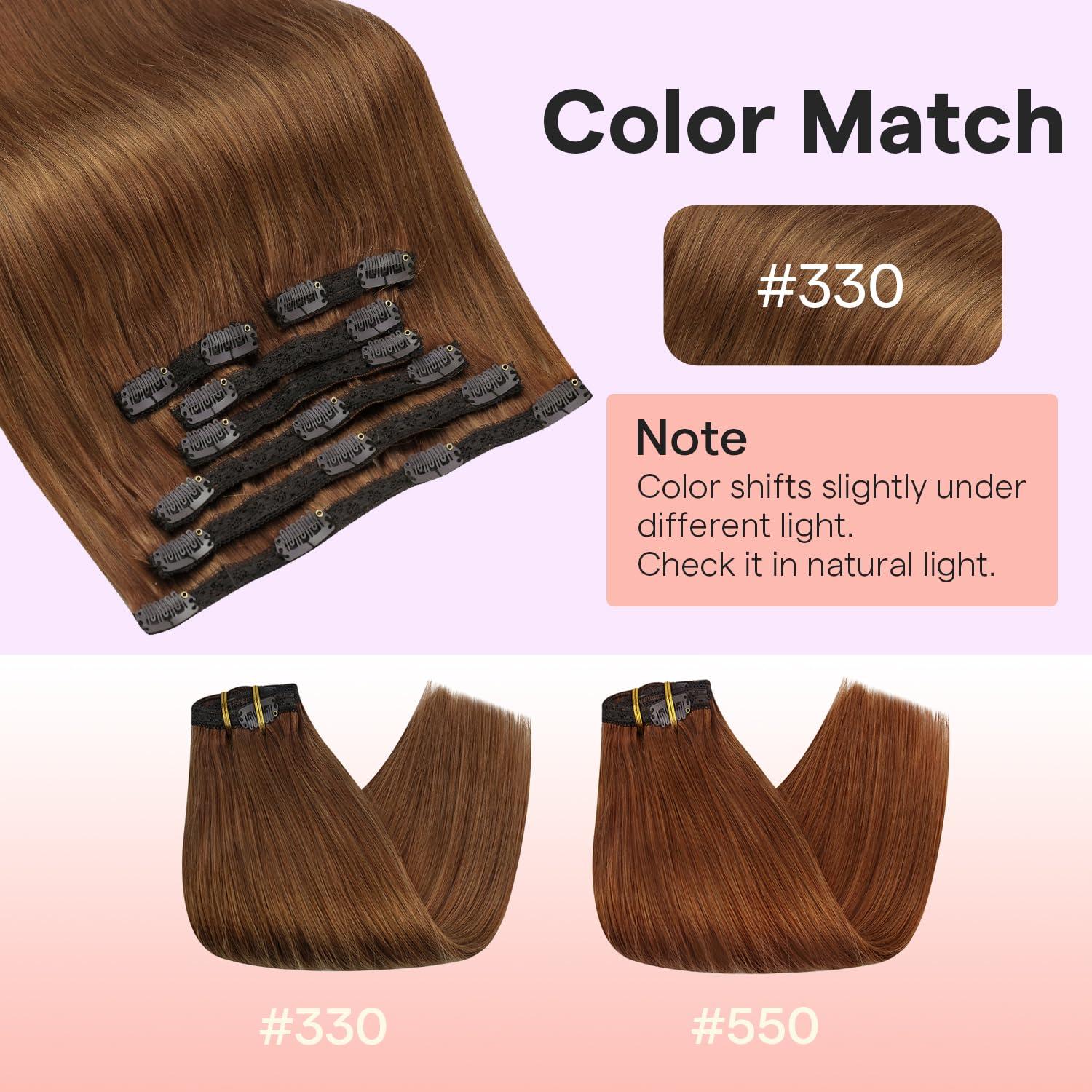 Full Shine Fulll Shine Copper Hair Extensions Clip in Hair Extensions Real Human Hair Remy Hair Copper Red Hair Extensions for Women Natural Hair Extensions 7 pcs 20inch 120G