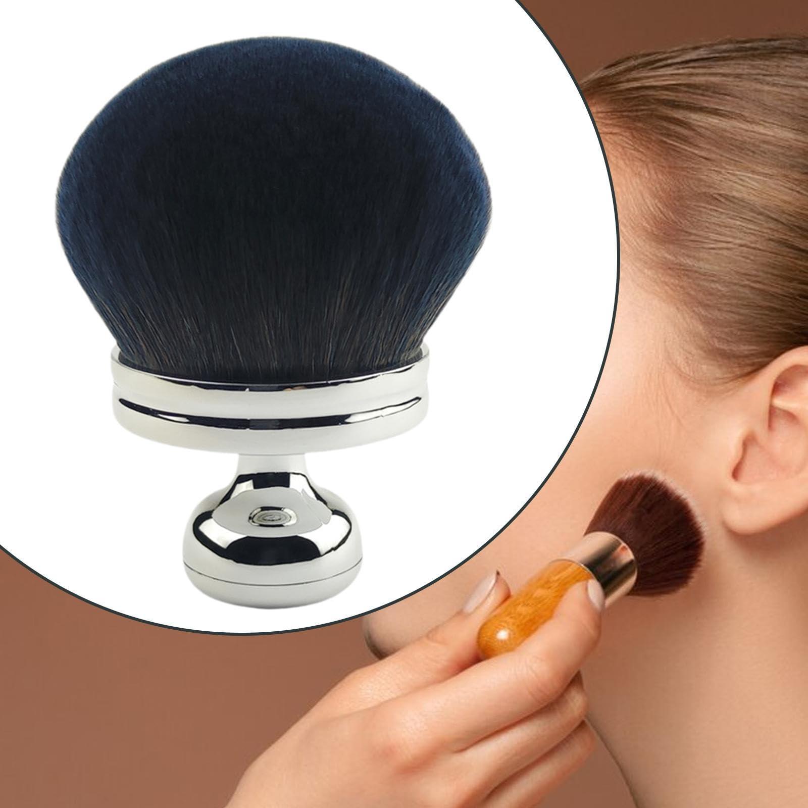 Generic Generic Body Brush Wide Head Comfortable Legs Back Blending Brush Kabuki Face Brush for Powder Highlighter Adults Ladies Gifts, Argent, 8.5cmx6.8cm