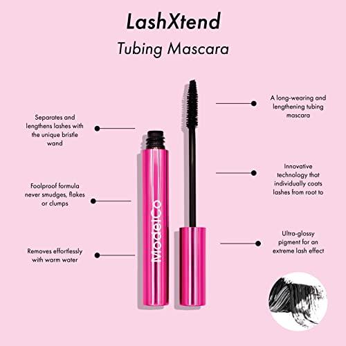 MODELCO ModelCo Lashxtend Tubing Mascara - Highly Pigmented And Glossy - Innovative Formula Won't Smudge Or Flake - Long Lasting - Intense Lengthening For Extreme Lash Effect - Easy Removal - Black - 0.24 Oz