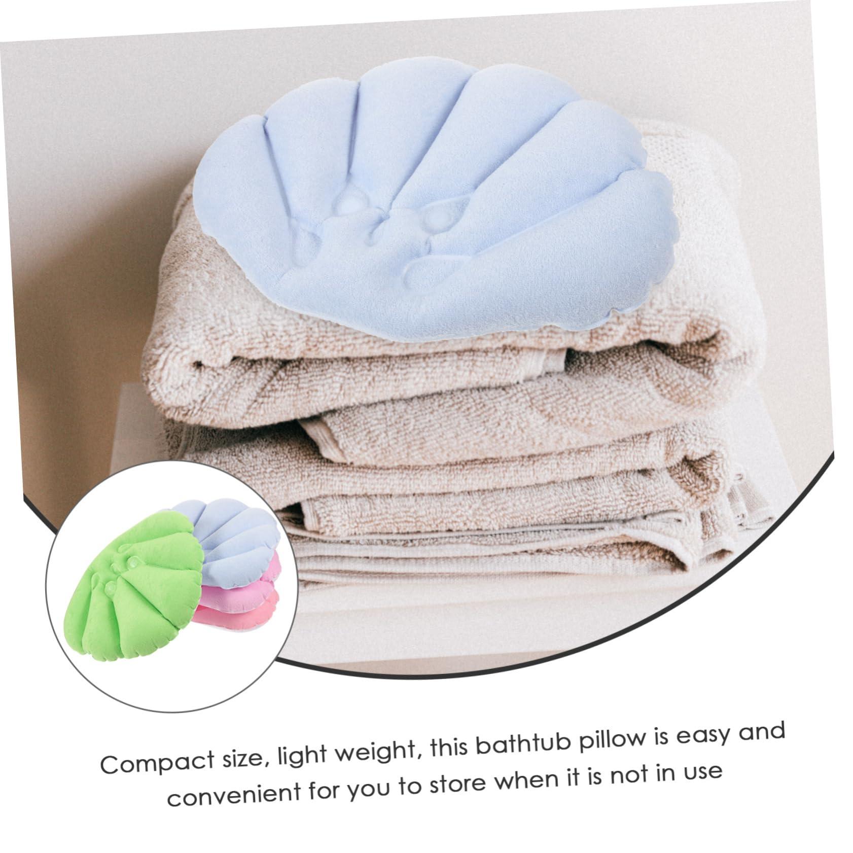 Healeved Healeved 4pcs Bath Tub Pillow Suction Cup Inflatable Spa Pillow for Neck Support Comfortable Headrest Pillow for Bathtub Hot Tubs