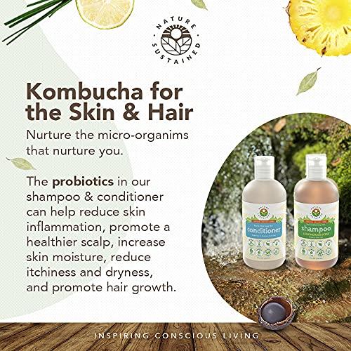 Nature Sustained Nature Sustained Pure, Sensitive Skin Shampoo & Conditioner Raw Probiotic Plant Formula (pH Balanced) for Sensitive Skin & Dry Hair - (9 Oz. Bottles) (Original, 2-Pack)