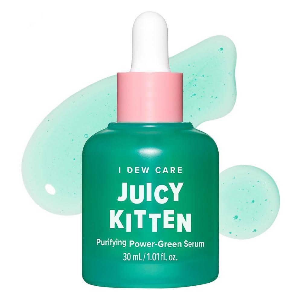 I DEW CARE I DEW CARE Korean Heartleaf Serum for blemish prone skin- Juicy Kitten | Green Juice for Face, Glass Skin with Niacinamide, Kale, Moringa Seed, Willow Bark Extract, Easter Basket Stuffers, 1.01 FL Oz