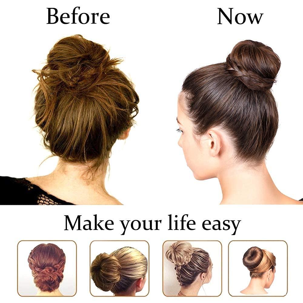 TwistyTieLB TwistyTieLB Hair Bun Maker, 2PCS X-Large 4.5 Inch Beige Ring Style Bun, Chignon Hair Large Doughnut Shaper for Thick and Long Hair