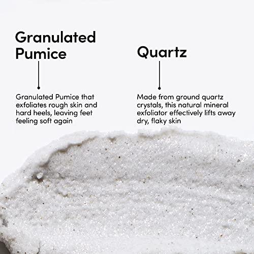 LATHER LATHER Foot Scrub with Pumice Stone - Gentle Exfoliating Foaming Foot Scrub for Skin - Cracked Heel Repair for Smooth, Soft Feet - Pedicure Foot Spa | 4 Oz