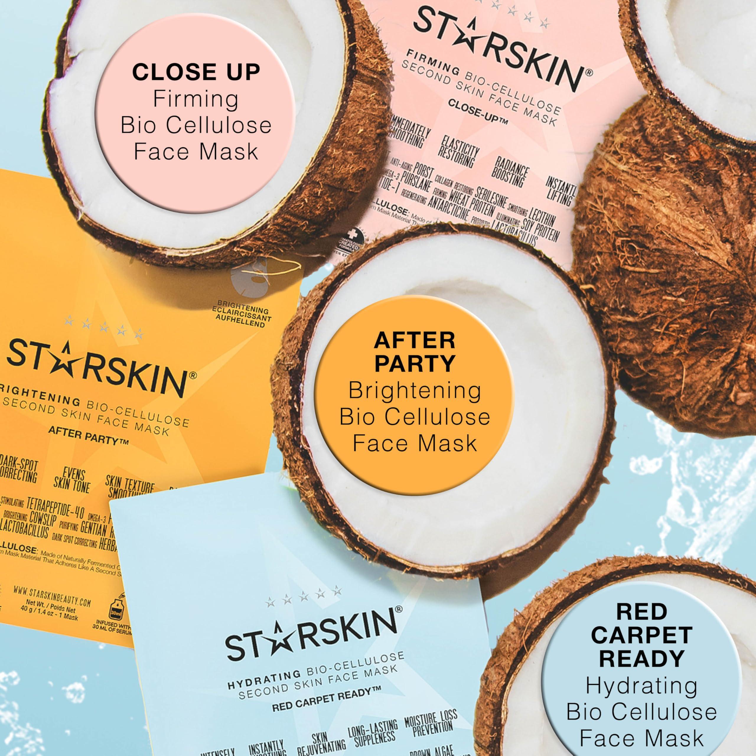 STARSKIN STARSKIN Red Carpet Ready 1x40g, Glass Skin Korean Skincare Mask, Coconut Gel Bio-Cellulose Hydrating Mask for Face, all Skin Type, Face Glow Effect, Instant Hydration, Revitalizing and Moisturizing