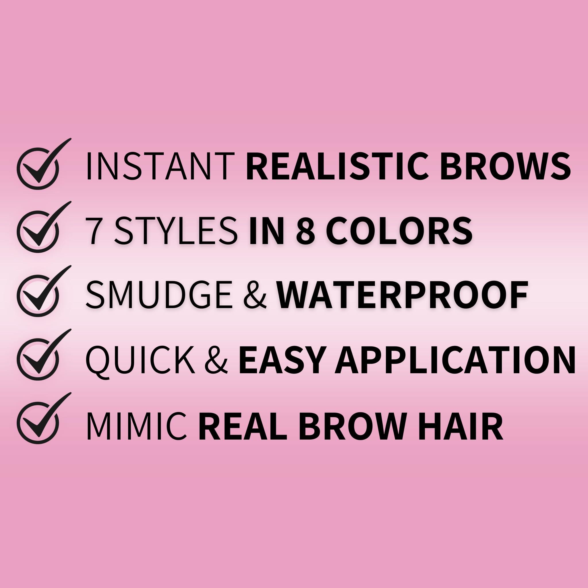 Brows by Bossy Brows by Bossy Studio & Co Temporary Eyebrow Tattoos Waterproof Eyebrow Stickers, False Tattoos Hair Like Peel Off Instant Transfer Brow upward taupe