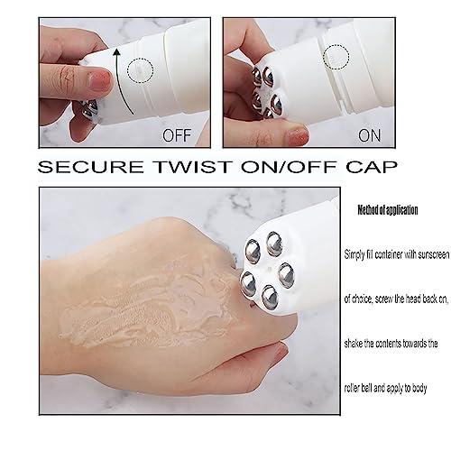 ABPWO ABPWO Sunscreen Roller Applicator, Sunscreen Applicator for Kids, Sunblock Applicator for Kids, Refillable Roll On Sunscreen Applicator for Suncream and Lotions (Color : Pink, Size : 200ml)