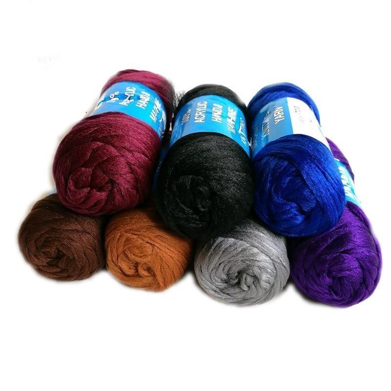 HUFFA HUFFA 14 Bundles 70g Per Bundle Brazilian Wool Hair Low Temperature Flame Retardant Synthetic Fiber for Braiding(Blue)